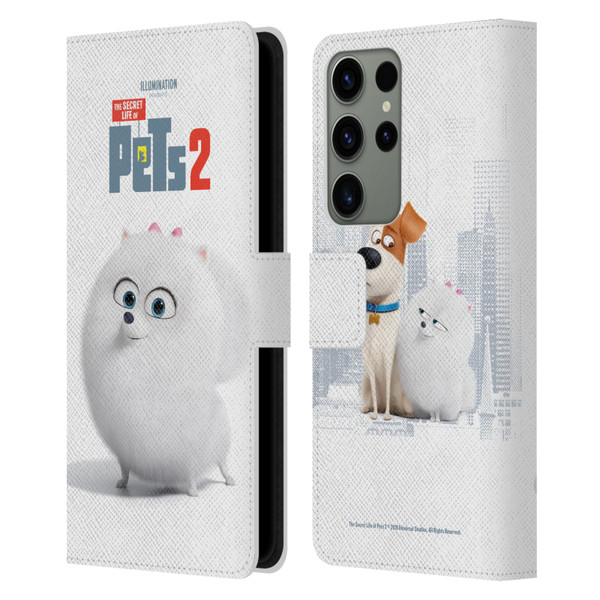 The Secret Life of Pets 2 Character Posters Gidget Pomeranian Dog Leather Book Wallet Case Cover For Samsung Galaxy S23 Ultra 5G