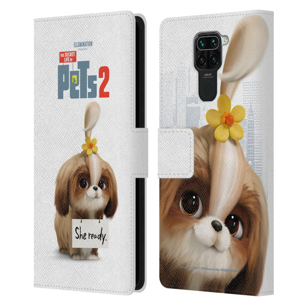 The Secret Life of Pets 2 Character Posters Daisy Shi Tzu Dog Leather Book Wallet Case Cover For Xiaomi Redmi Note 9 / Redmi 10X 4G