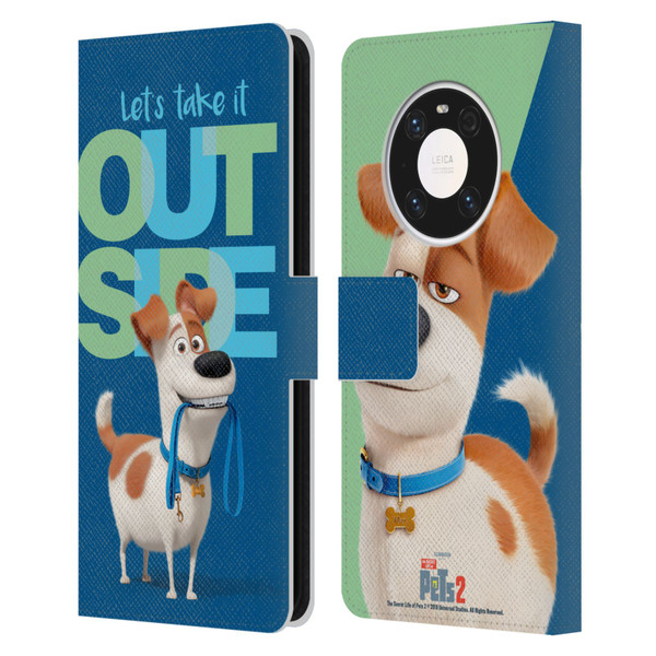 The Secret Life of Pets 2 II For Pet's Sake Max Dog Leash Leather Book Wallet Case Cover For Huawei Mate 40 Pro 5G