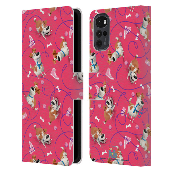 The Secret Life of Pets 2 II For Pet's Sake Max Dog Pattern 2 Leather Book Wallet Case Cover For Motorola Moto G22