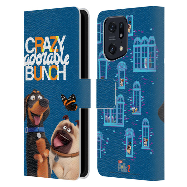 The Secret Life of Pets 2 II For Pet's Sake Group Leather Book Wallet Case Cover For OPPO Find X5 Pro