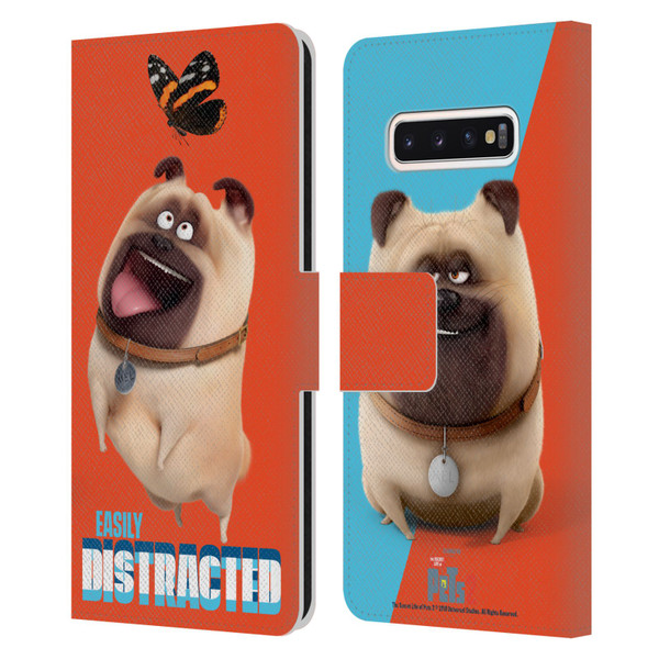 The Secret Life of Pets 2 II For Pet's Sake Mel Pug Dog Butterfly Leather Book Wallet Case Cover For Samsung Galaxy S10
