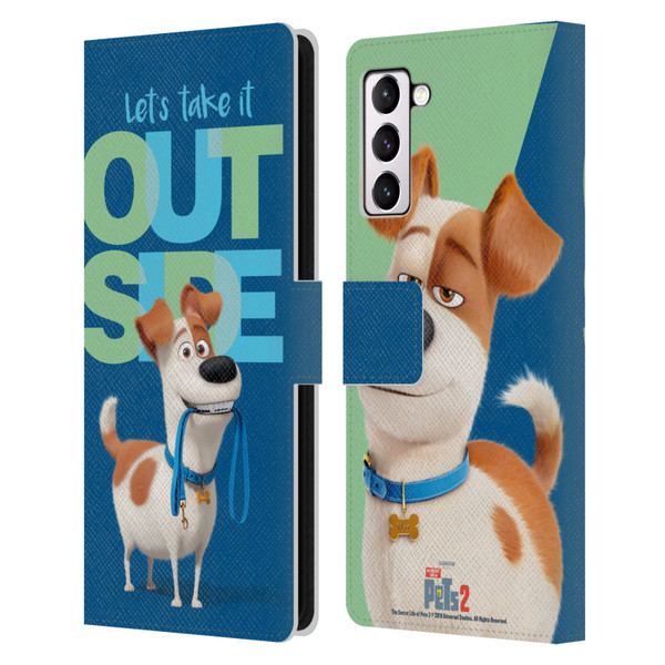 The Secret Life of Pets 2 II For Pet's Sake Max Dog Leash Leather Book Wallet Case Cover For Samsung Galaxy S21+ 5G