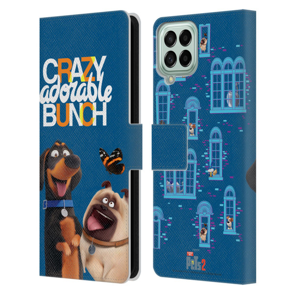 The Secret Life of Pets 2 II For Pet's Sake Group Leather Book Wallet Case Cover For Samsung Galaxy M53 (2022)