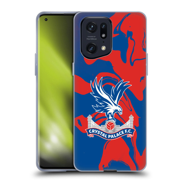 Crystal Palace FC Crest Red And Blue Marble Soft Gel Case for OPPO Find X5 Pro
