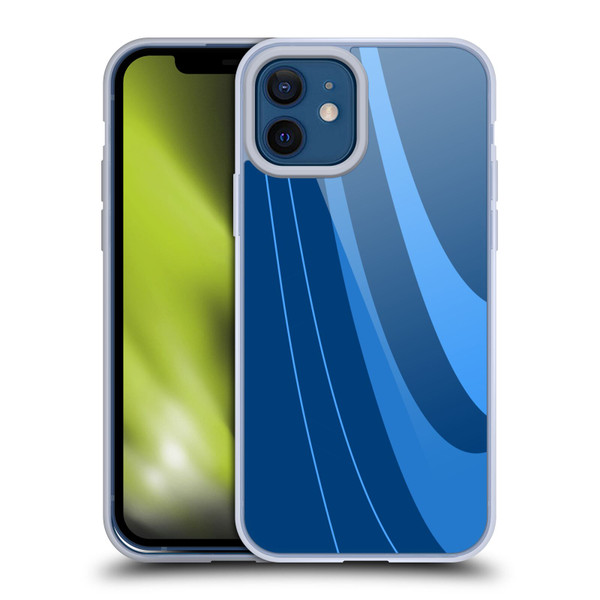 Ameritech Graphics Blue Mono Swirl Soft Gel Case for Apple iPhone 12 / iPhone 12 Pro
