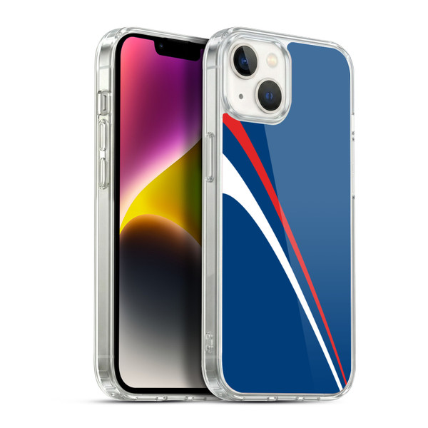 Ameritech Graphics Red And White Lines Soft Gel Case for Apple iPhone 14 Plus & MagSafe