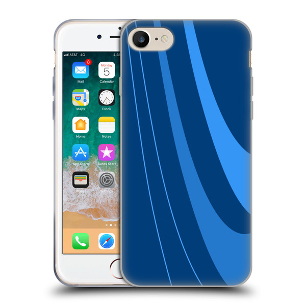 Ameritech Graphics Blue Mono Swirl Soft Gel Case for Apple iPhone 7 / 8 / SE 2020 & 2022