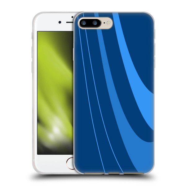 Ameritech Graphics Blue Mono Swirl Soft Gel Case for Apple iPhone 7 Plus / iPhone 8 Plus