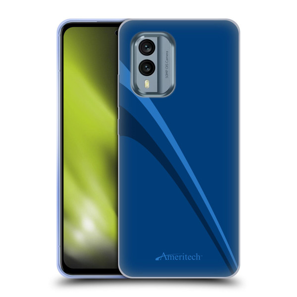 Ameritech Graphics Blue Mono Lines Soft Gel Case for Nokia X30