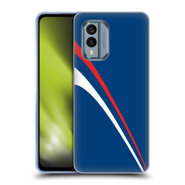 Ameritech Graphics Red And White Lines Soft Gel Case for Nokia X30