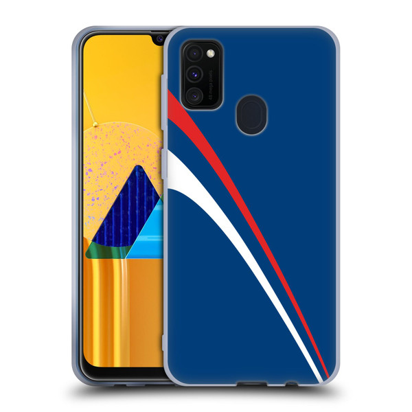 Ameritech Graphics Red And White Lines Soft Gel Case for Samsung Galaxy M30s (2019)/M21 (2020)