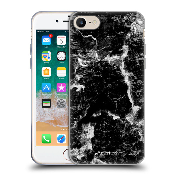 Ameritech Graphics Black Marble Soft Gel Case for Apple iPhone 7 / 8 / SE 2020 & 2022