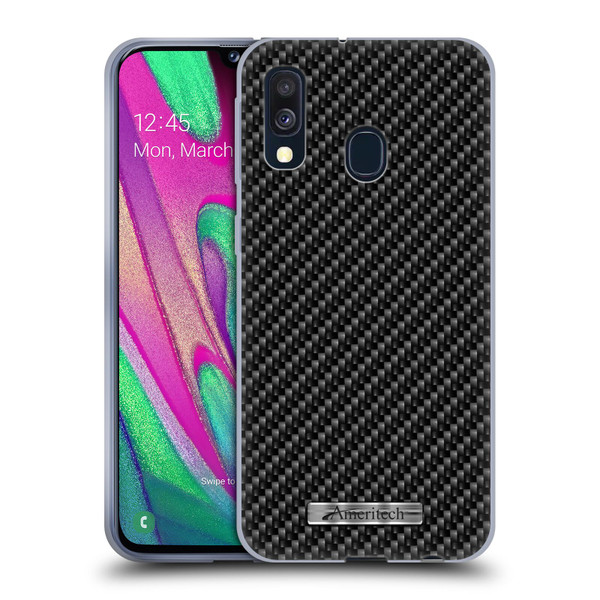 Ameritech Graphics Carbon Fiber Print Soft Gel Case for Samsung Galaxy A40 (2019)