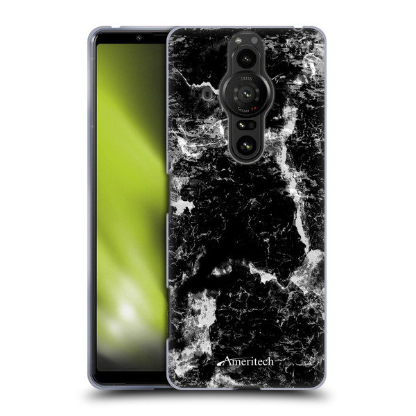 Ameritech Graphics Black Marble Soft Gel Case for Sony Xperia Pro-I