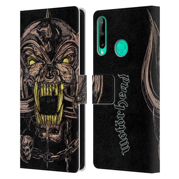 Motorhead Graphics Snaggletooth Leather Book Wallet Case Cover For Huawei P40 lite E