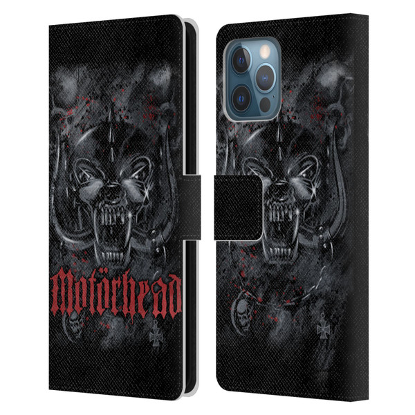 Motorhead Graphics Deathstorm Leather Book Wallet Case Cover For Apple iPhone 12 Pro Max