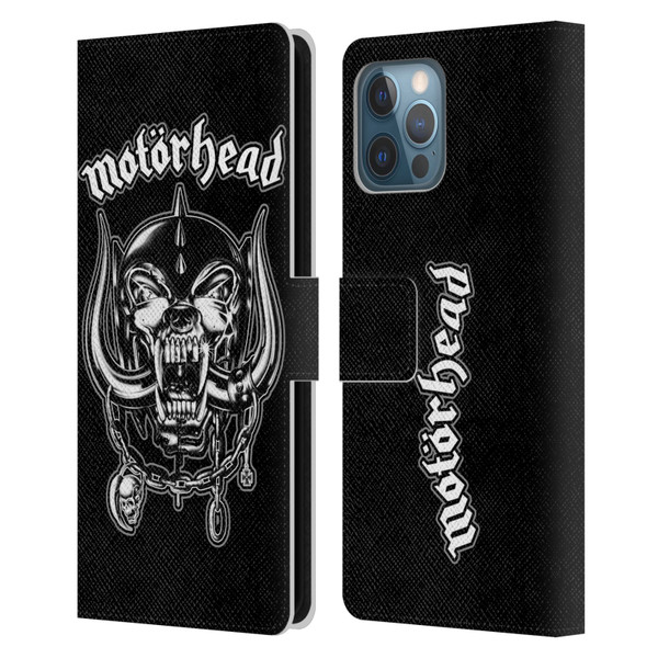 Motorhead Graphics Silver War Pig Leather Book Wallet Case Cover For Apple iPhone 12 Pro Max