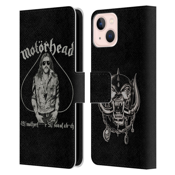 Motorhead Graphics Ace Of Spades Lemmy Leather Book Wallet Case Cover For Apple iPhone 13