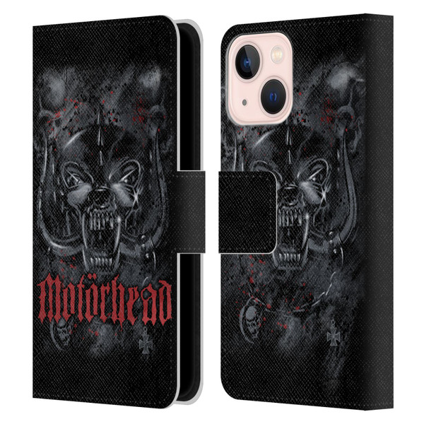 Motorhead Graphics Deathstorm Leather Book Wallet Case Cover For Apple iPhone 13 Mini