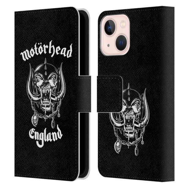 Motorhead Graphics England Leather Book Wallet Case Cover For Apple iPhone 13 Mini
