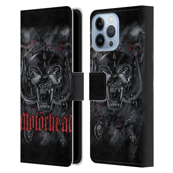 Motorhead Graphics Deathstorm Leather Book Wallet Case Cover For Apple iPhone 13 Pro Max