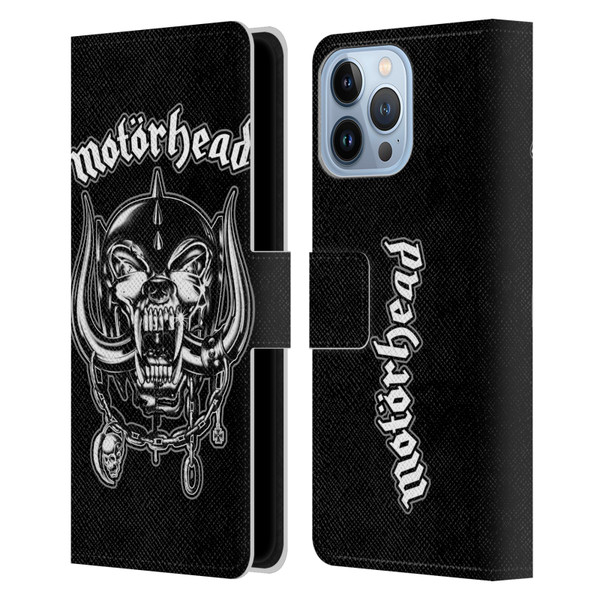Motorhead Graphics Silver War Pig Leather Book Wallet Case Cover For Apple iPhone 13 Pro Max