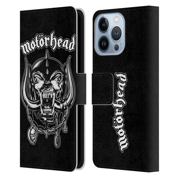 Motorhead Graphics Silver War Pig Leather Book Wallet Case Cover For Apple iPhone 13 Pro