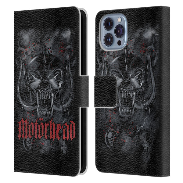 Motorhead Graphics Deathstorm Leather Book Wallet Case Cover For Apple iPhone 14