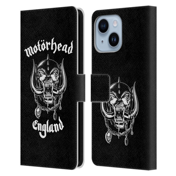 Motorhead Graphics England Leather Book Wallet Case Cover For Apple iPhone 14 Plus