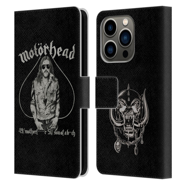 Motorhead Graphics Ace Of Spades Lemmy Leather Book Wallet Case Cover For Apple iPhone 14 Pro