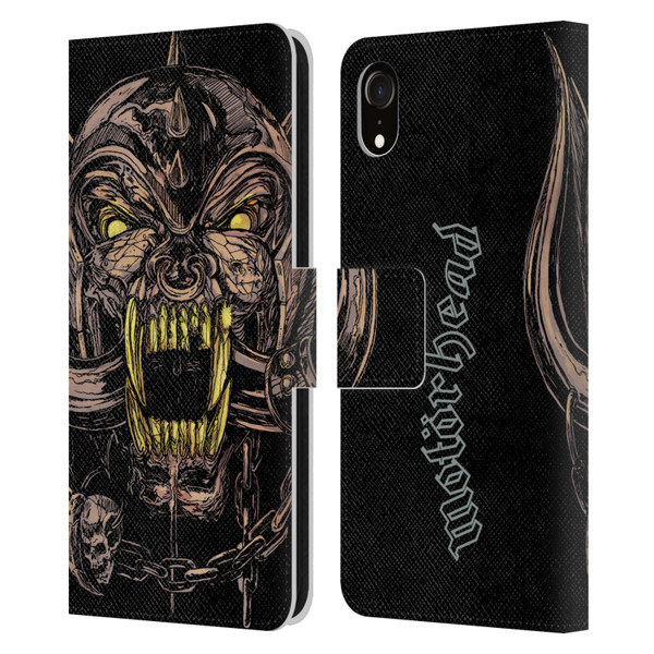 Motorhead Graphics Snaggletooth Leather Book Wallet Case Cover For Apple iPhone XR