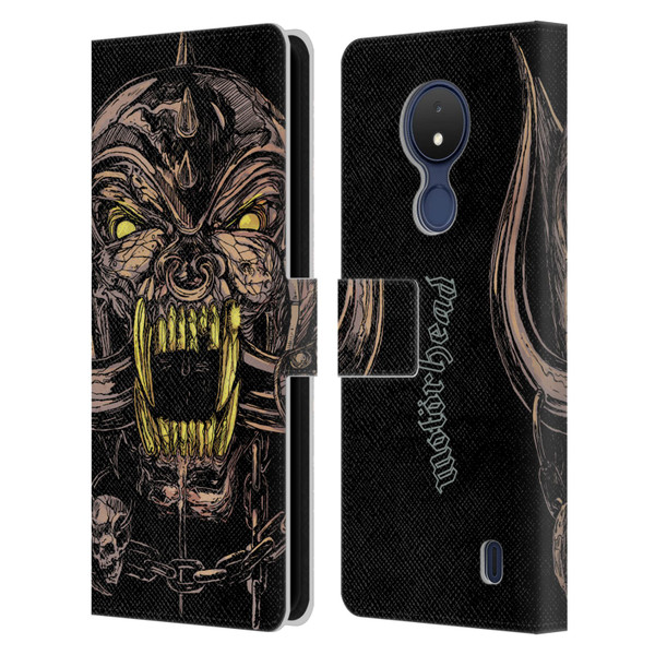 Motorhead Graphics Snaggletooth Leather Book Wallet Case Cover For Nokia C21