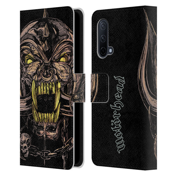Motorhead Graphics Snaggletooth Leather Book Wallet Case Cover For OnePlus Nord CE 5G