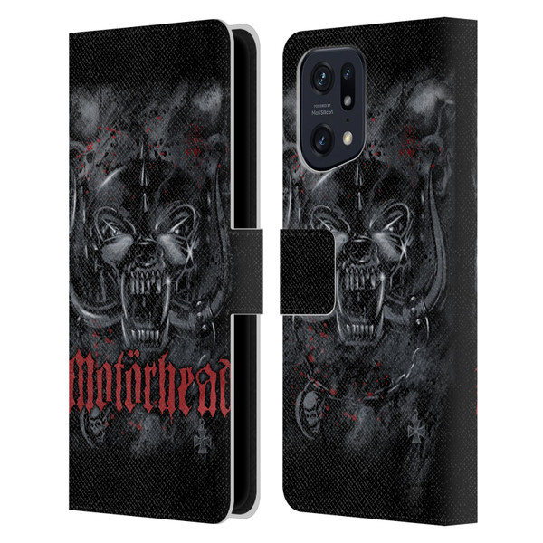 Motorhead Graphics Deathstorm Leather Book Wallet Case Cover For OPPO Find X5