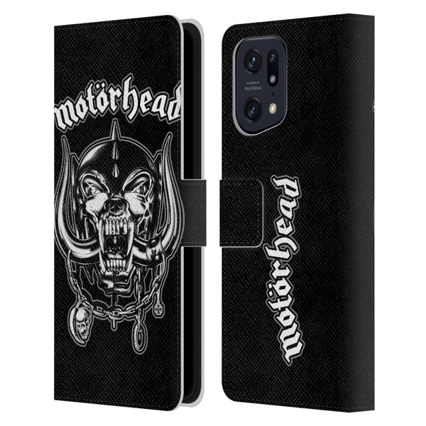 Motorhead Graphics Silver War Pig Leather Book Wallet Case Cover For OPPO Find X5