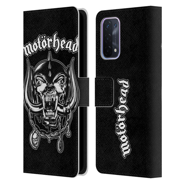 Motorhead Graphics Silver War Pig Leather Book Wallet Case Cover For OPPO A54 5G