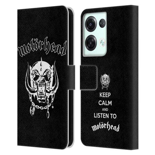 Motorhead Graphics Classic Logo Leather Book Wallet Case Cover For OPPO Reno8 Pro