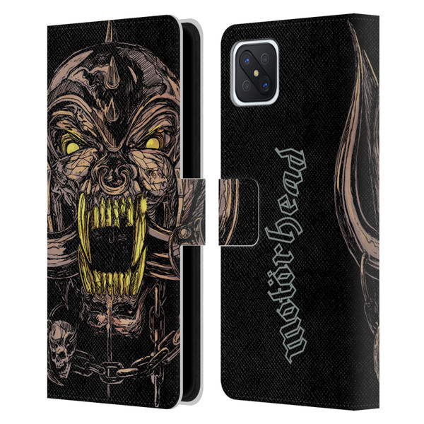 Motorhead Graphics Snaggletooth Leather Book Wallet Case Cover For OPPO Reno4 Z 5G