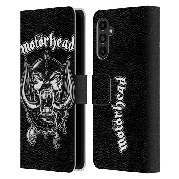 Motorhead Graphics Silver War Pig Leather Book Wallet Case Cover For Samsung Galaxy A13 5G (2021)