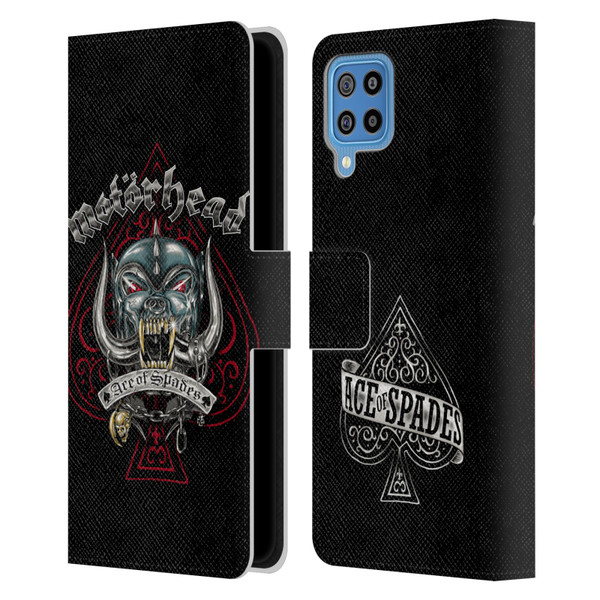 Motorhead Graphics Ace Of Spades Dog Leather Book Wallet Case Cover For Samsung Galaxy F22 (2021)