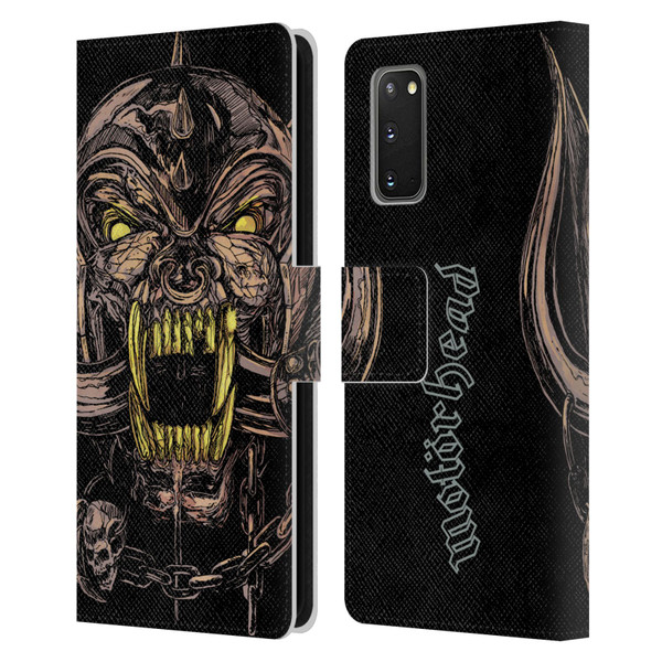 Motorhead Graphics Snaggletooth Leather Book Wallet Case Cover For Samsung Galaxy S20 / S20 5G