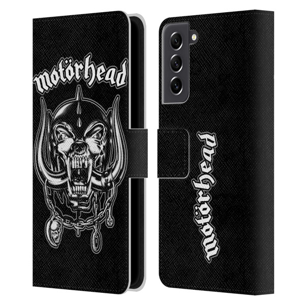 Motorhead Graphics Silver War Pig Leather Book Wallet Case Cover For Samsung Galaxy S21 FE 5G