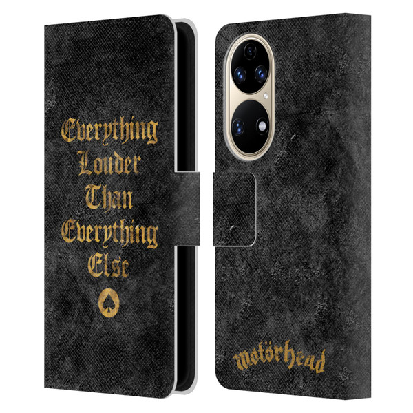 Motorhead Key Art Everything Louder Leather Book Wallet Case Cover For Huawei P50