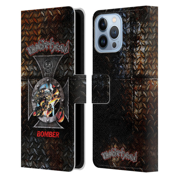Motorhead Key Art Bomber Cross Leather Book Wallet Case Cover For Apple iPhone 13 Pro Max