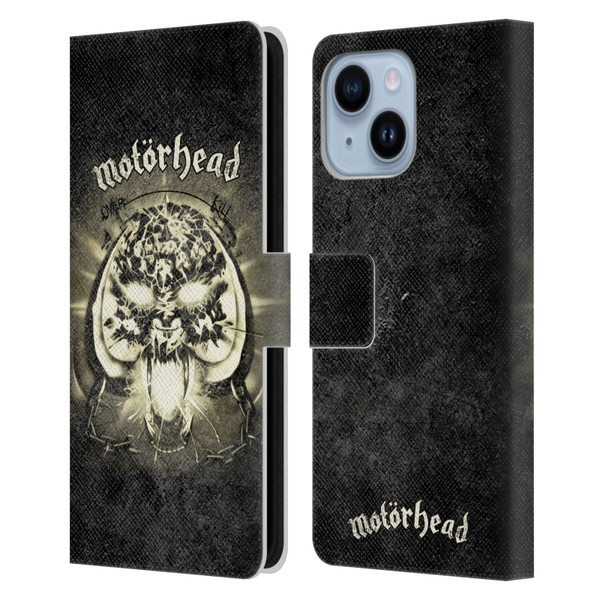 Motorhead Key Art Overkill Leather Book Wallet Case Cover For Apple iPhone 14 Plus