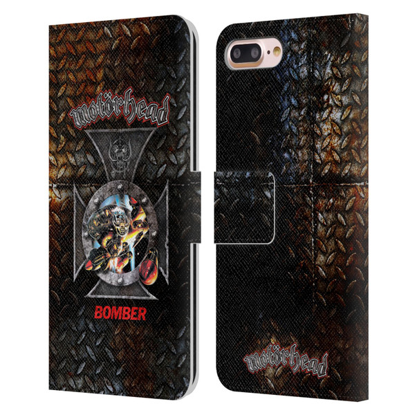 Motorhead Key Art Bomber Cross Leather Book Wallet Case Cover For Apple iPhone 7 Plus / iPhone 8 Plus