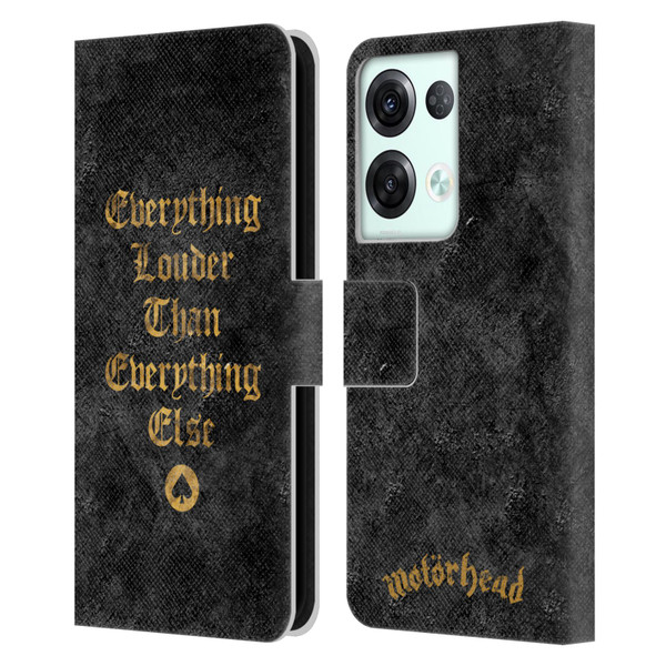 Motorhead Key Art Everything Louder Leather Book Wallet Case Cover For OPPO Reno8 Pro