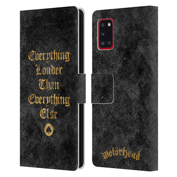 Motorhead Key Art Everything Louder Leather Book Wallet Case Cover For Samsung Galaxy A31 (2020)
