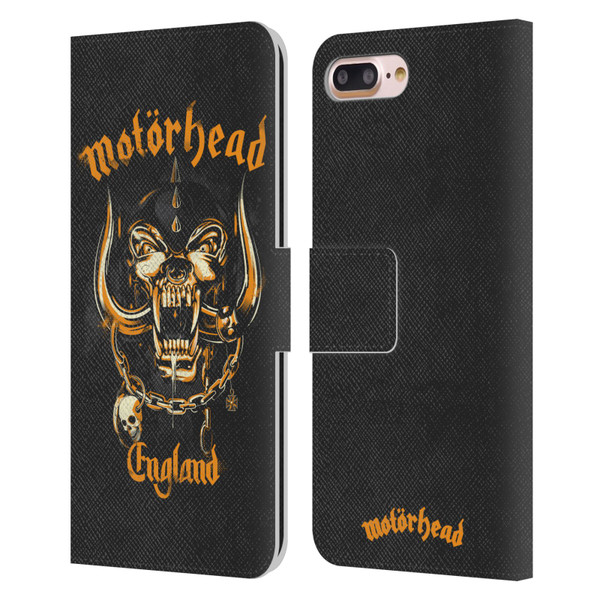Motorhead Logo Warpig England Leather Book Wallet Case Cover For Apple iPhone 7 Plus / iPhone 8 Plus